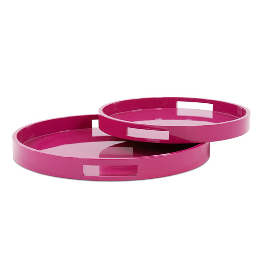 Saint Tropez Tray Fuchsia - Round