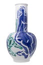 Pablo Blue/Green Hand Painted Ital Vase 21"h