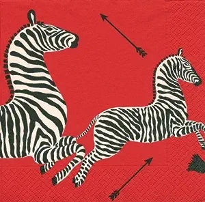 Zebra Red Boxed Cocktail Napkins