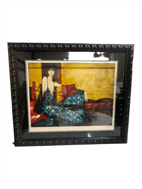 Framed Philippe Auge Print 40x35h