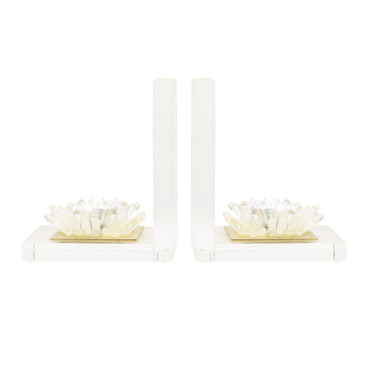 Quartz Flower Bookend Pair