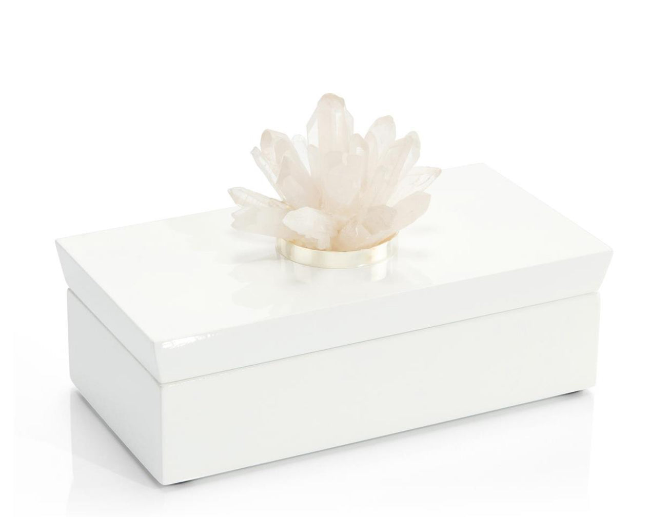 White Box With Quartz 10.5x5.5x7h