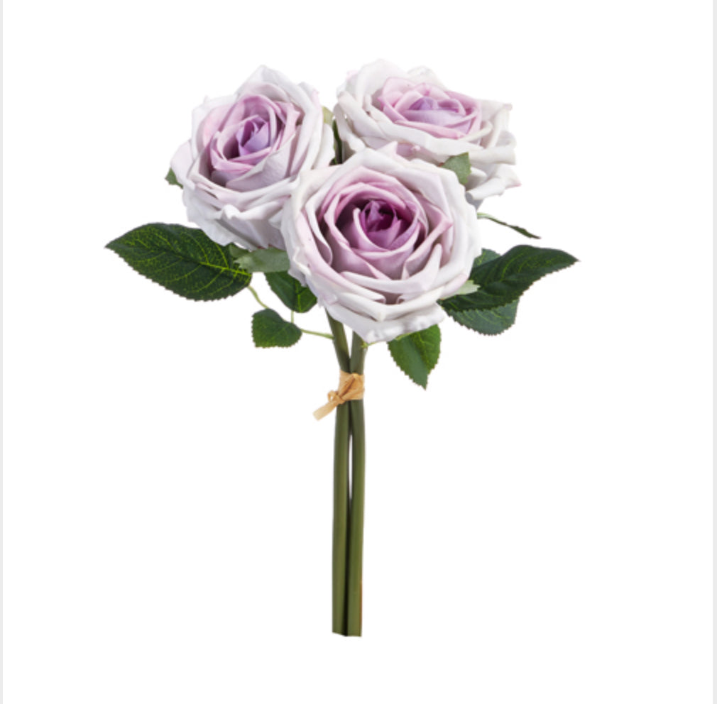 12” Real Touch Light Purple Rose Bundle