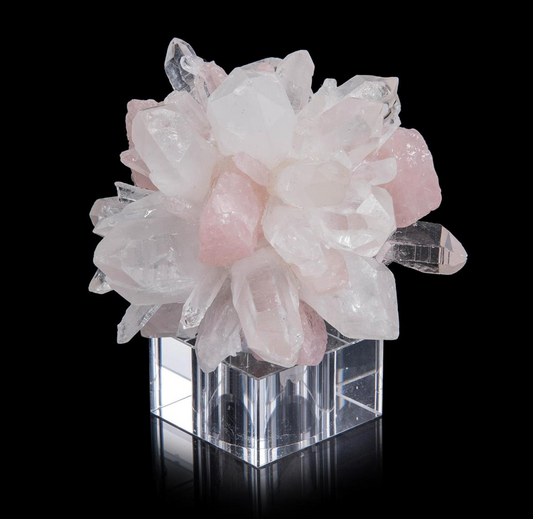 Rock Quartz w/ Rose Quartz 5"h