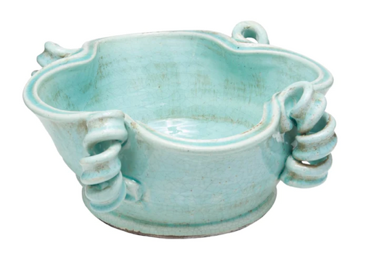 Lt Aqua Centerpiece Bowl 14.5x6.75h