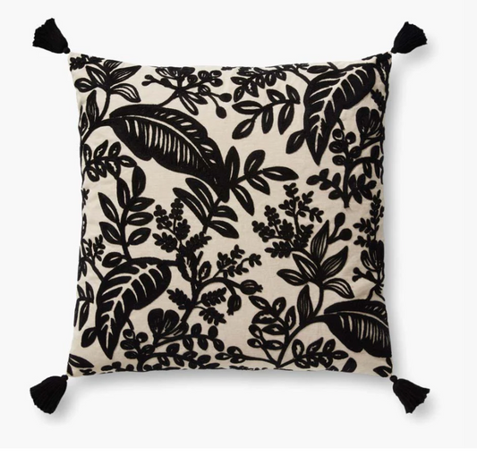 Rifle Paper Co Black & Ivory Pillow 22x22