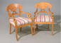 PAIR Biedermeier Style Walnut Arm Chairs 23x20x36h