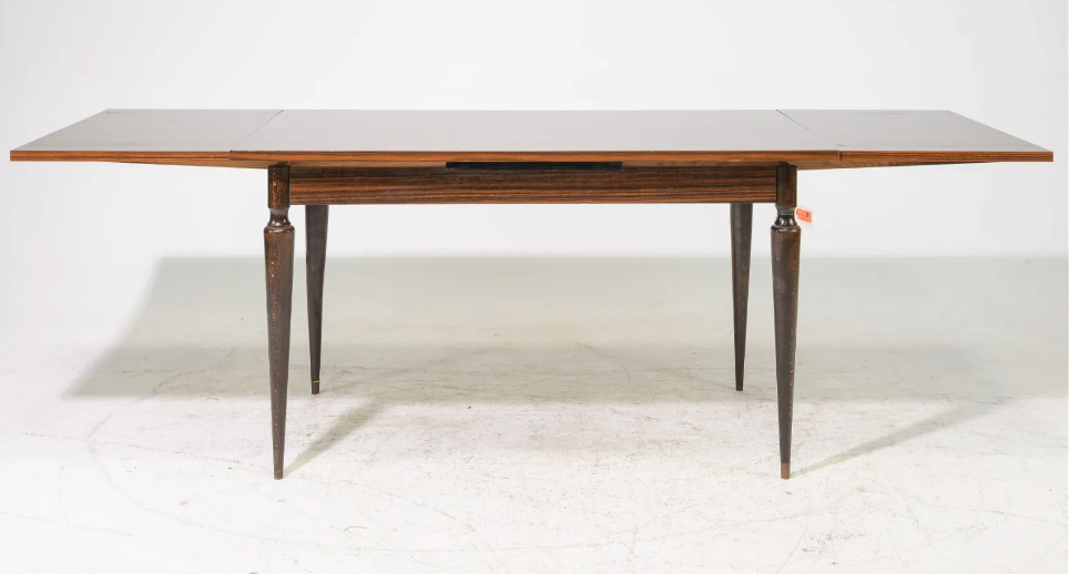 French Mid-Century Style Mahog Draw Leaf Table 54x33.5x30.5h