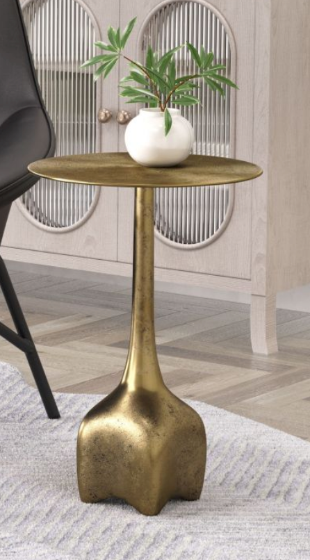 Antique Brass Side Table 14.5x21.75"h