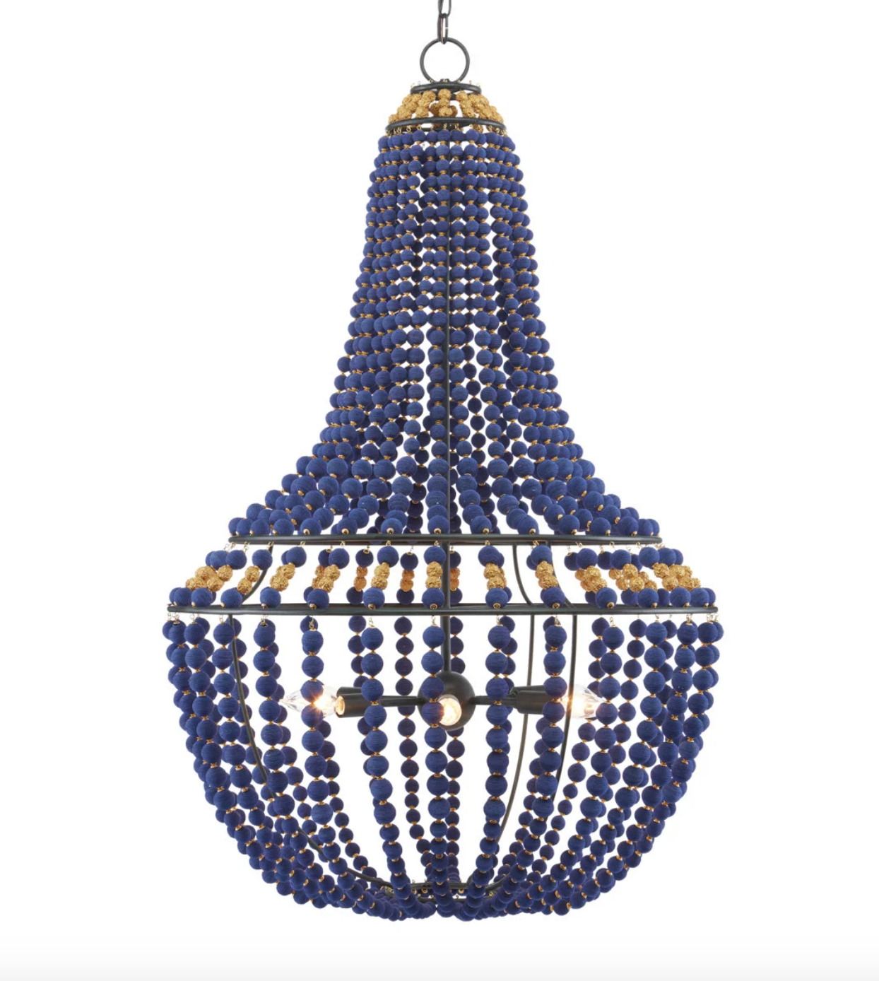 Penelope Blue Chandelier 27.25x43"h