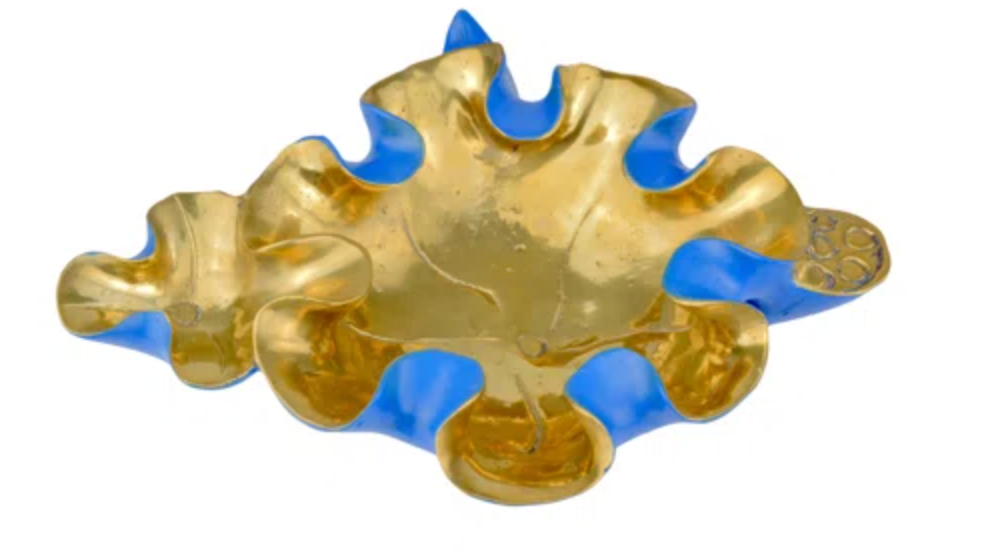 Wrapped Lotus Leaf Blue Bowl