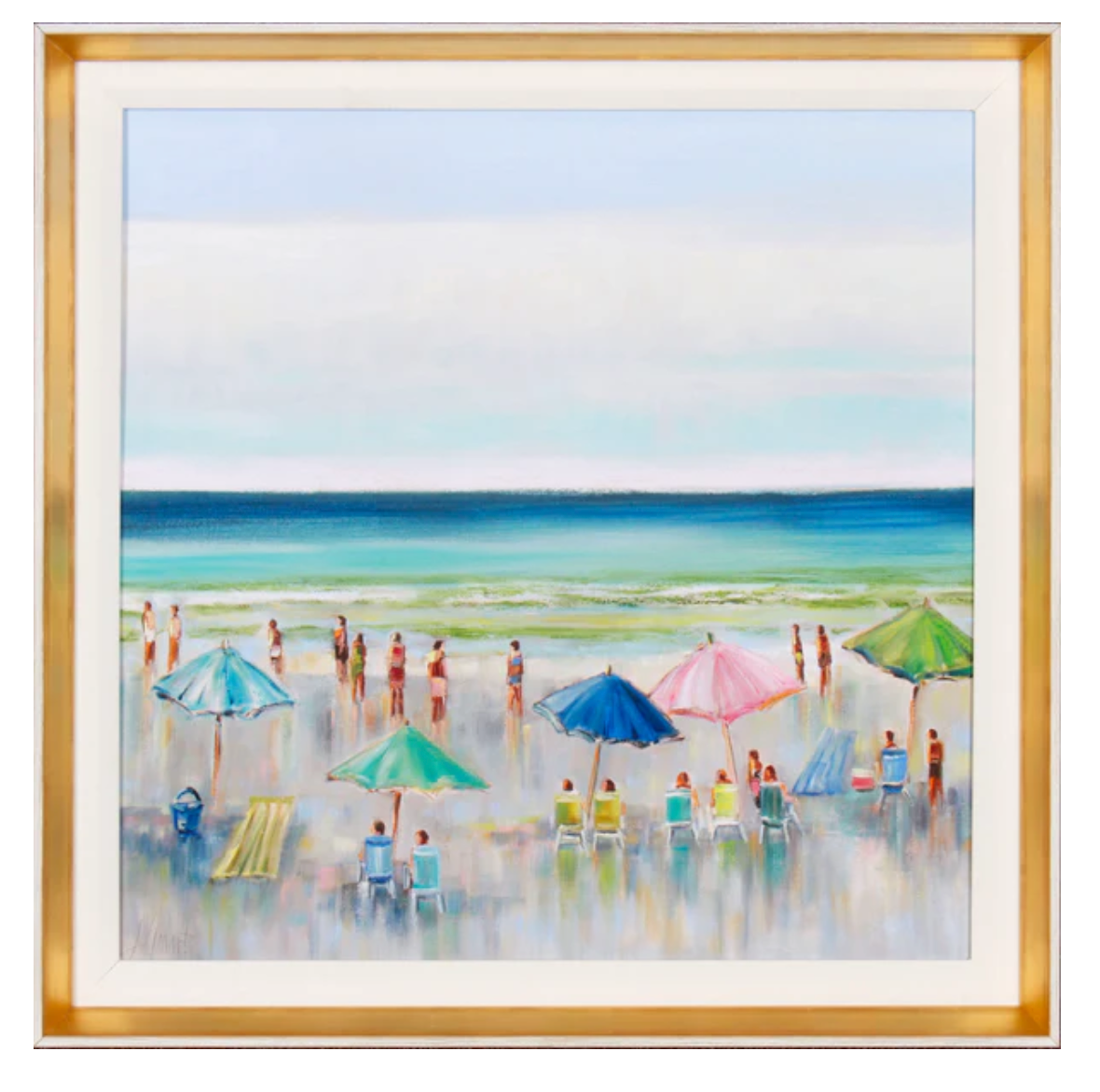 Beach Goers 23x23"