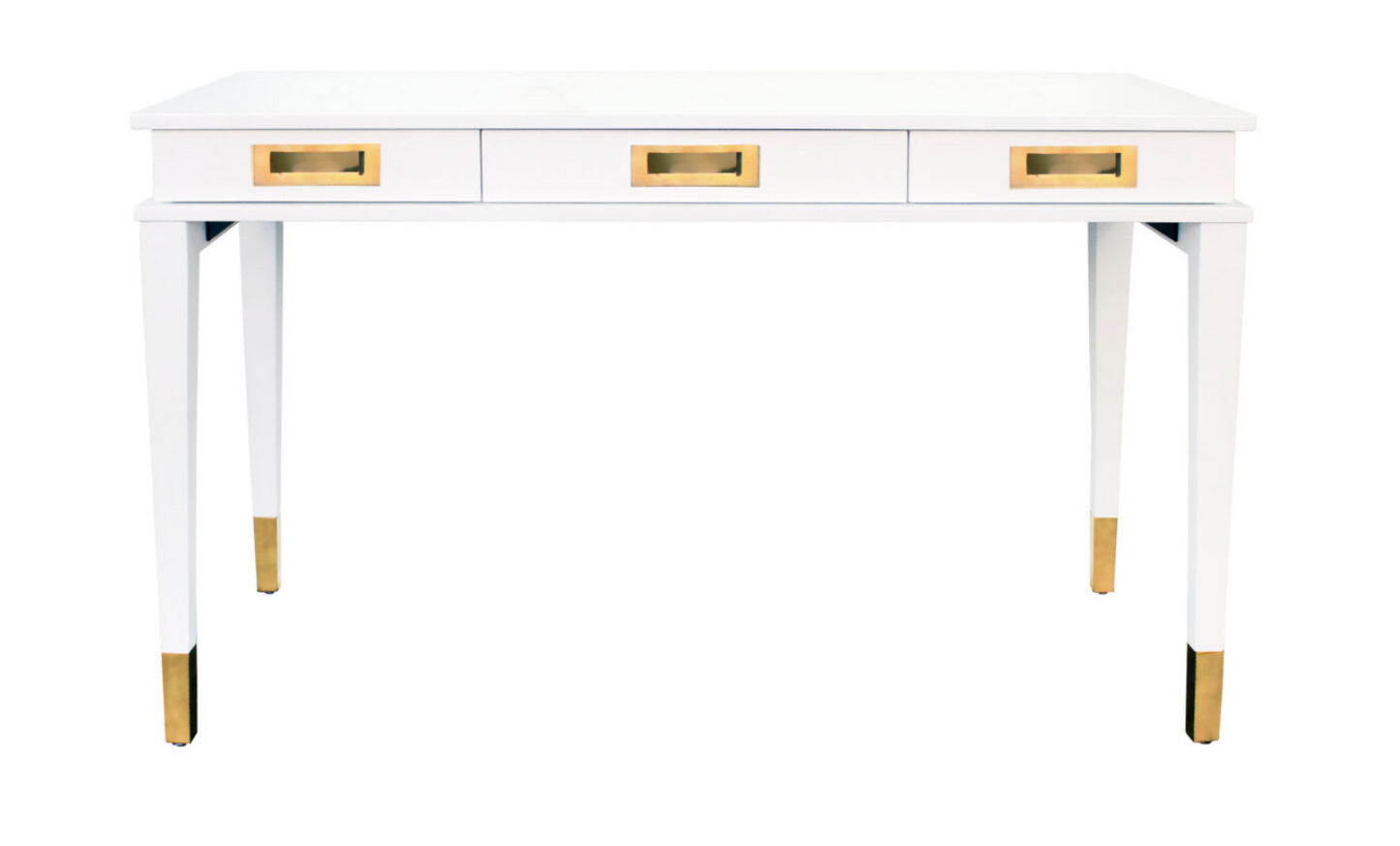 Plato White Lacquer Desk 52x23.75x31.25"h