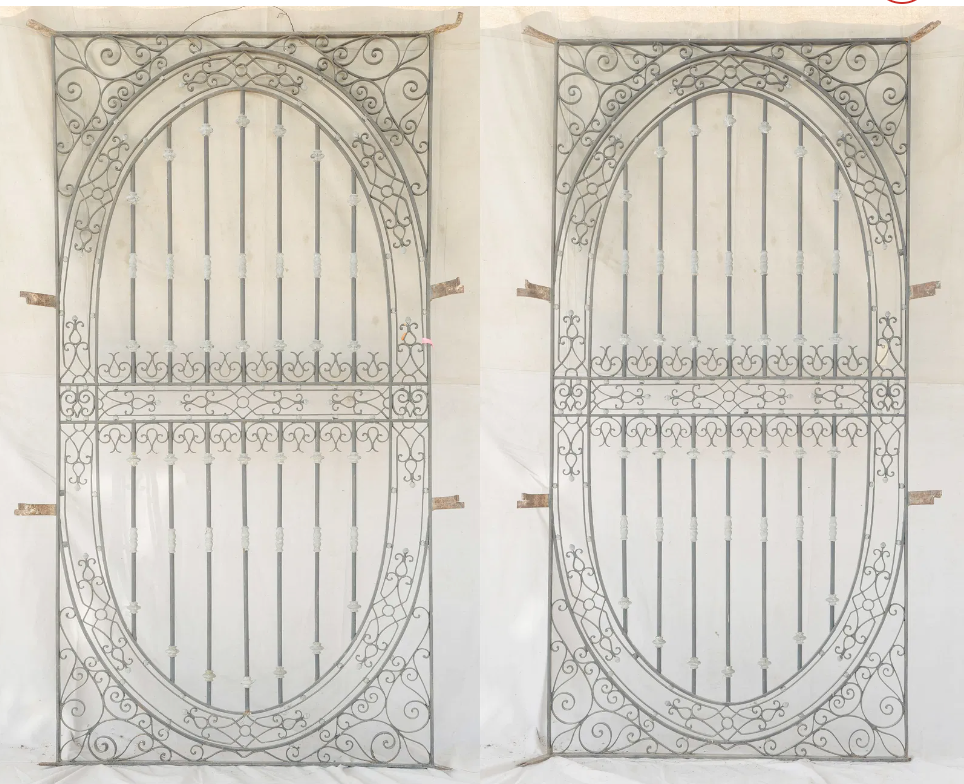 PAIR of Heavy Iron Doors/Panels 63x6x107"h