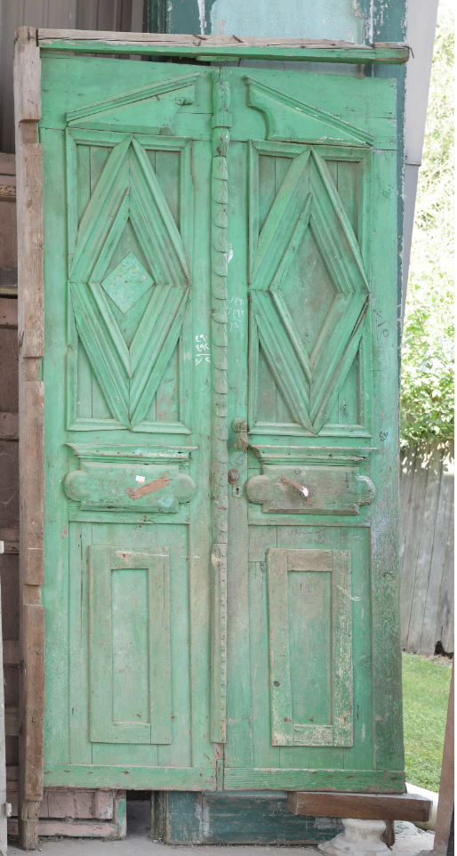 Green Painted Door 51x3.5x114"h