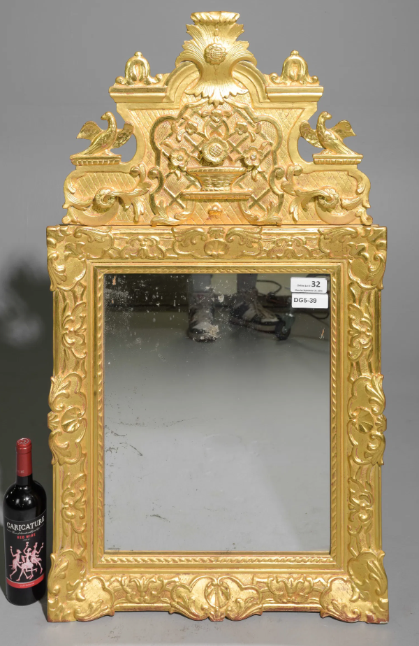 Louis XVI Style Water Gilt Mirror 24.5x2x44"h