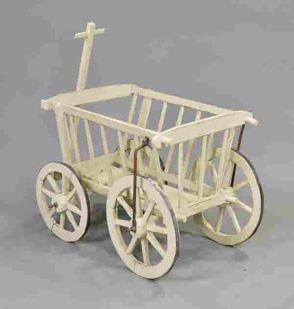 White Euro Dog Cart 36x18x33h