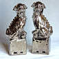 Sitting Foo Dog Pair Silver MED