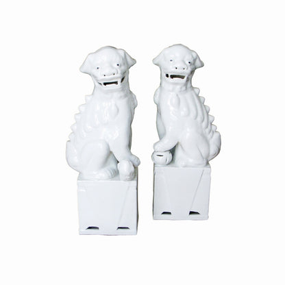 Sitting Foo Dog PAIR White LG 15"