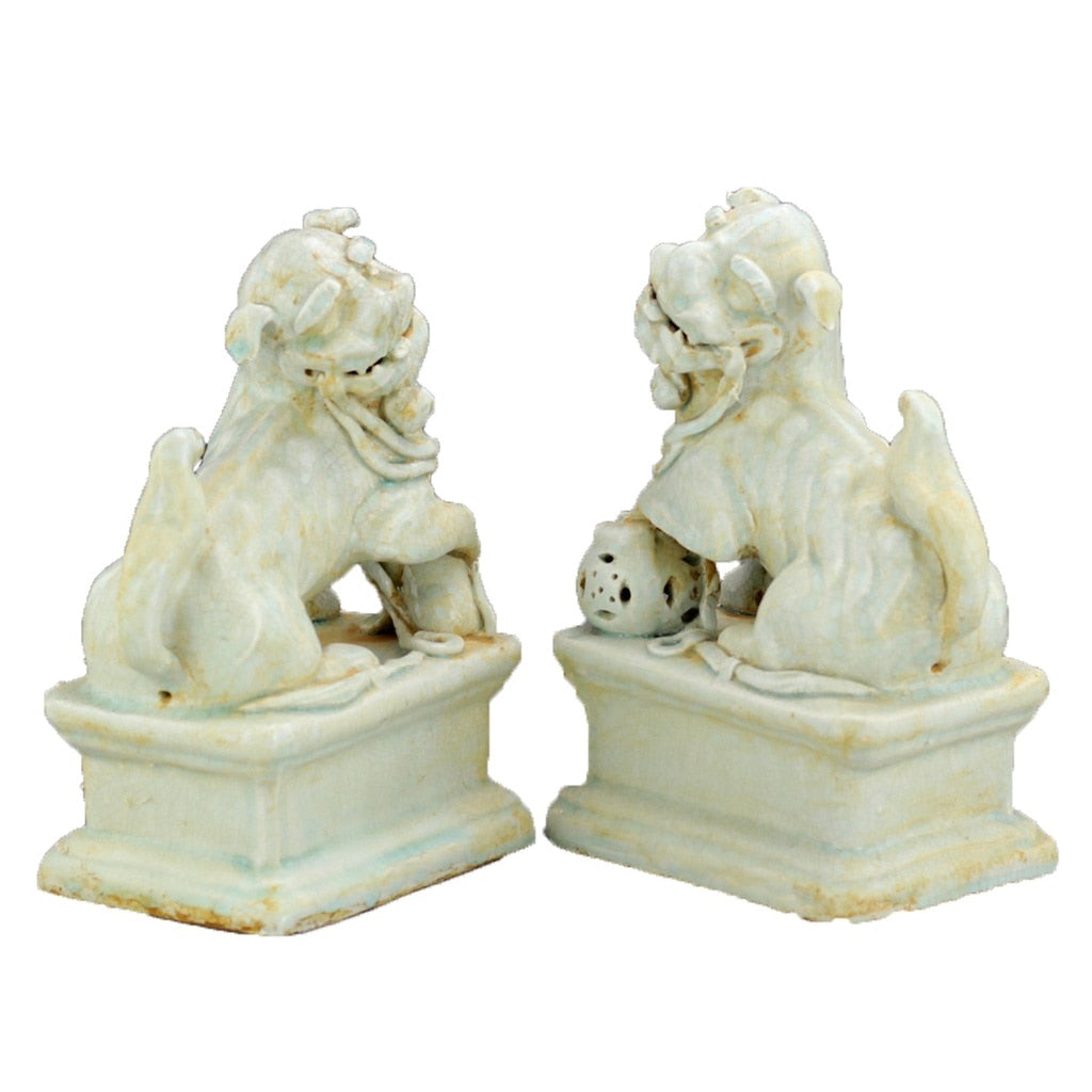 Celadon Peking Lions PAIR 11h