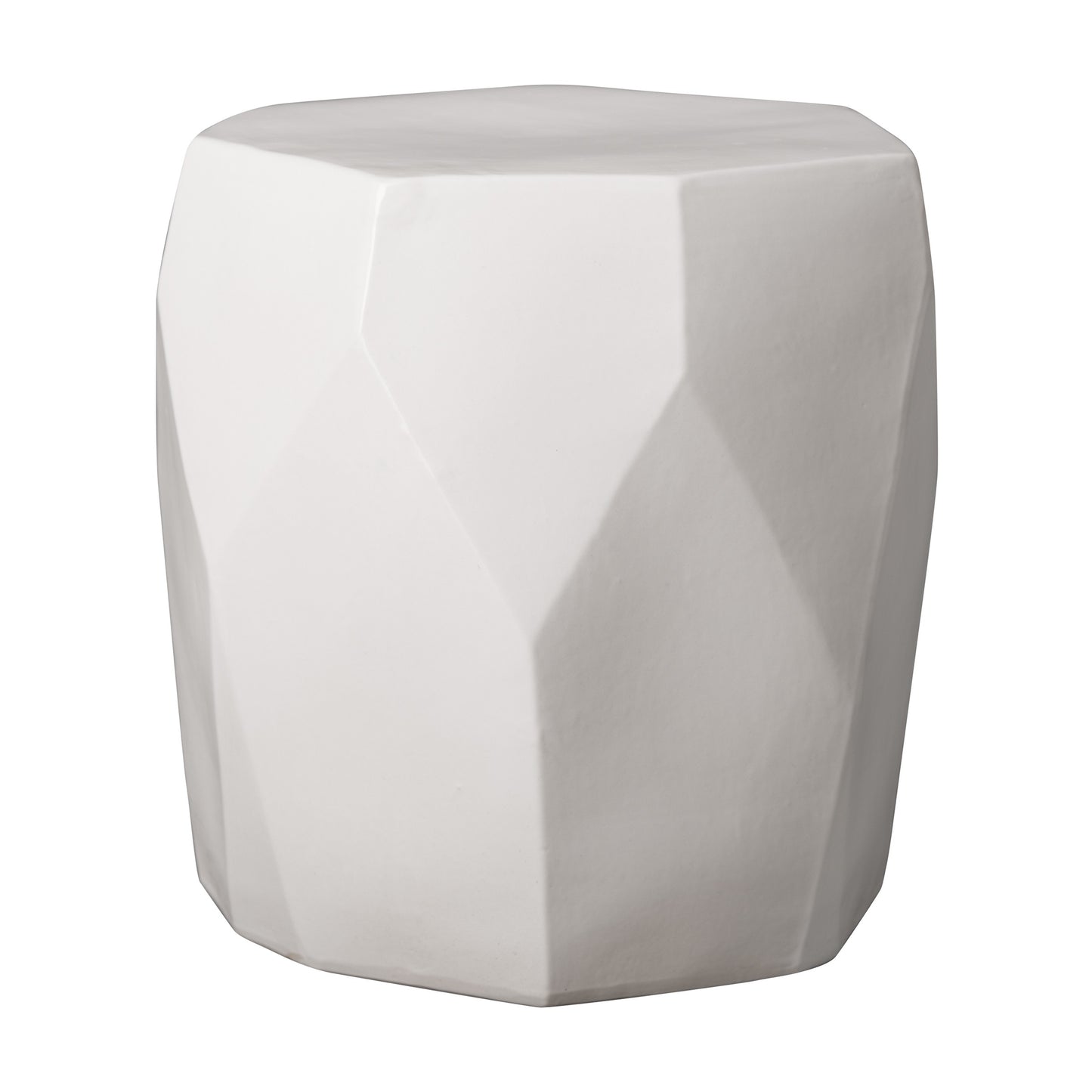 Facet Stool WHT 17dia18h