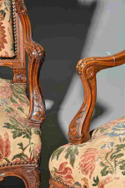 PAIR French Oak Chairs 29x29x42h