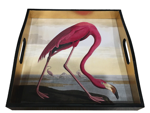 Audubon Flamingo Tray 14x14