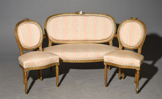 SET/3 Louis XVI Settee/2Chairs