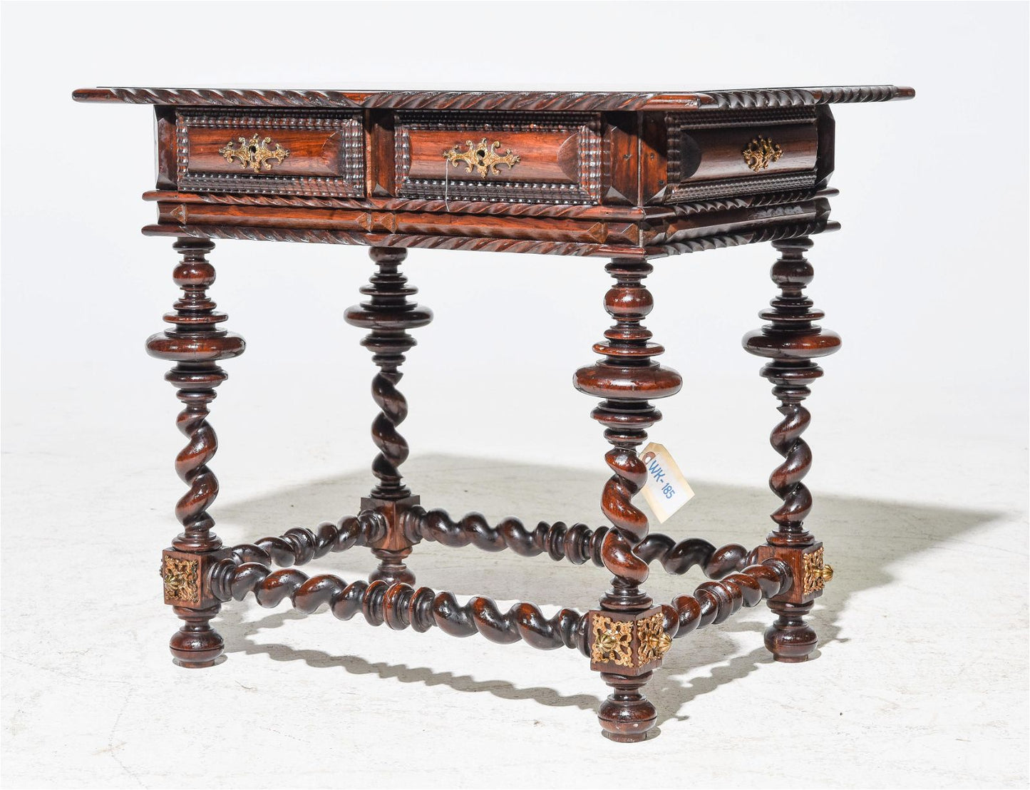 19th C. Spanish Twist Table 23x28x18