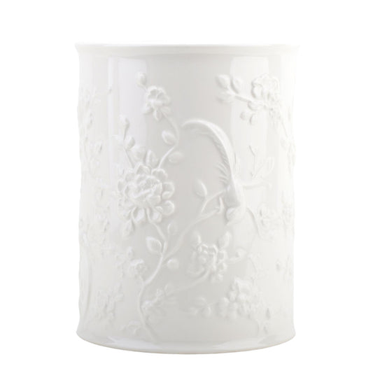 White Bird Wastebasket