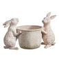 Rabbits w/ Flower Pot 15.5"