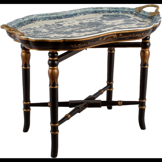 Blue Willow Tray Table 29x17x20h