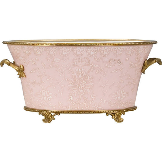 Pink Oval Basin 12x8x6h