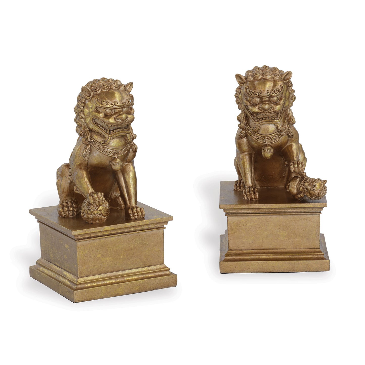 Foo Dog Bookends Gold SET OF 2 9"h