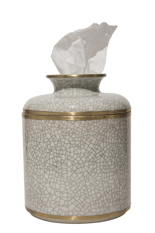 White Crackle Tissue Box