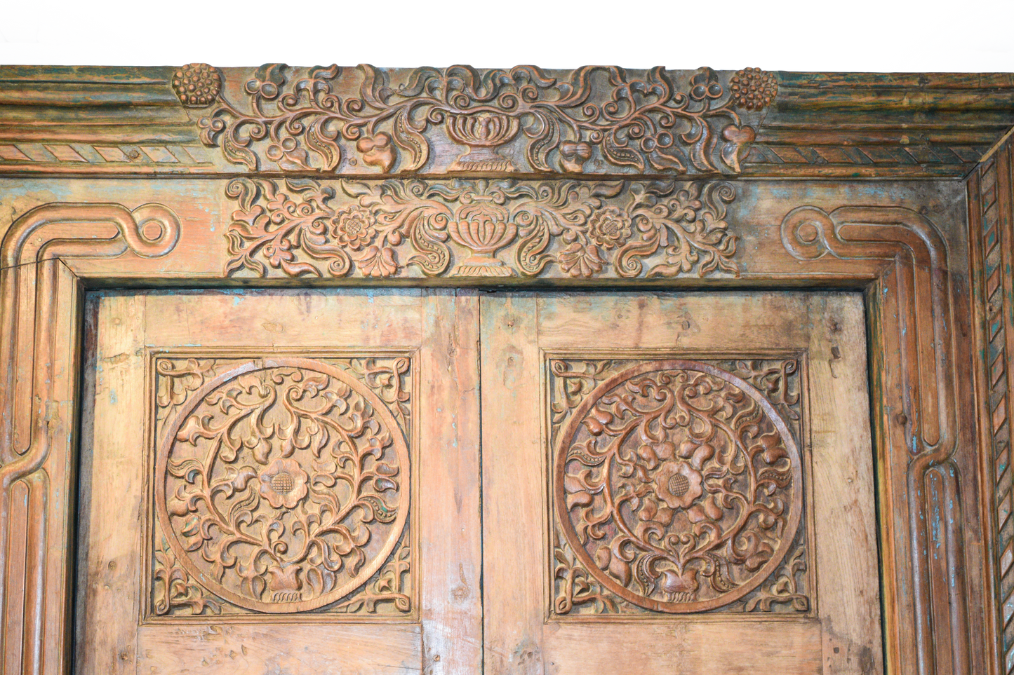 Carved Teak Doors w/ Surround 92x58