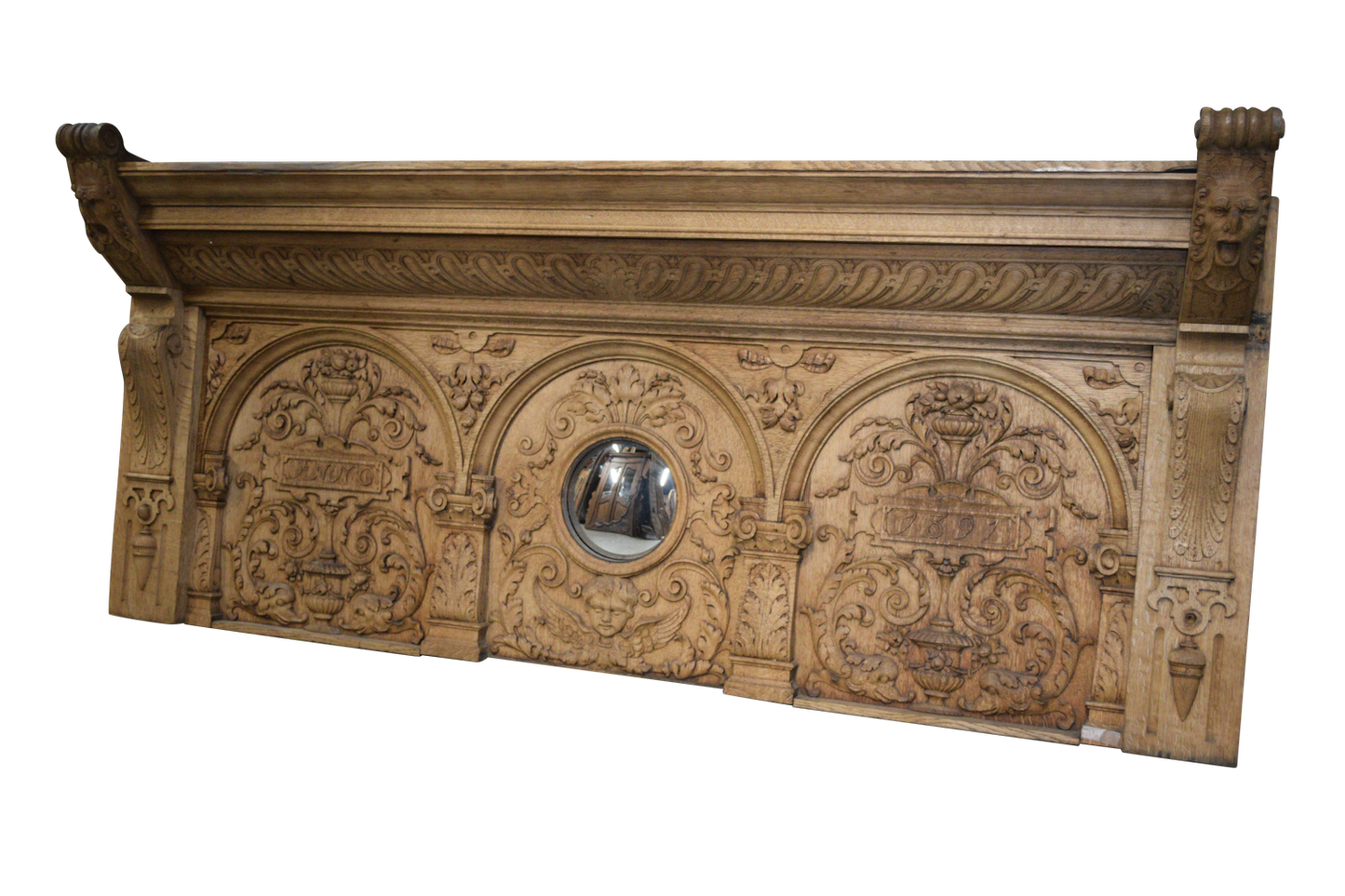 Antique Overmantle 71x13x34h