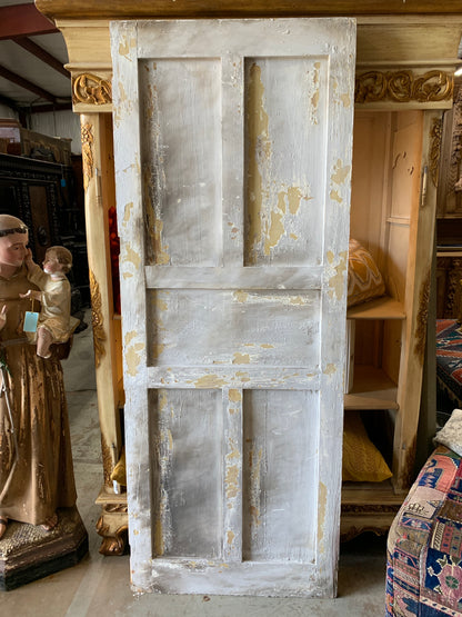 Carved White Wash Door-W1 31x81