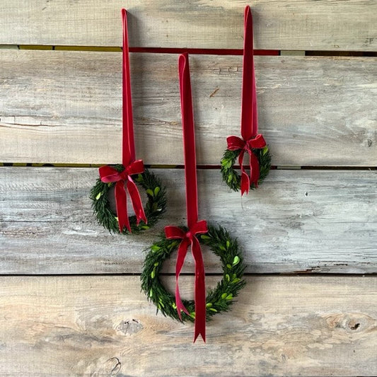 SET/3 Wreaths w/ Burgundy