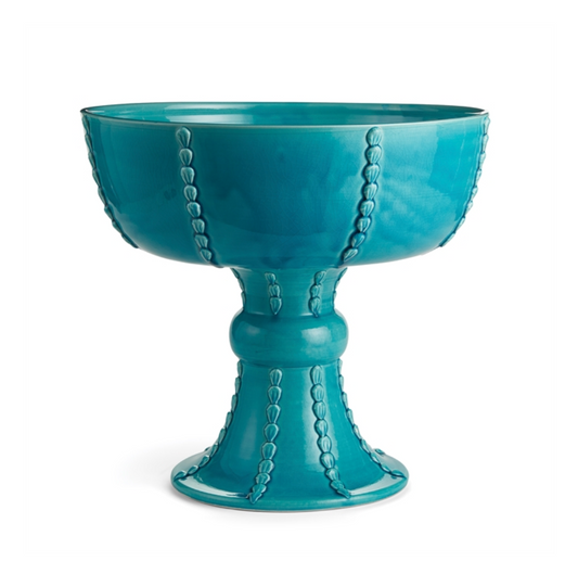 Positano Footed Bowl 20" Aqua