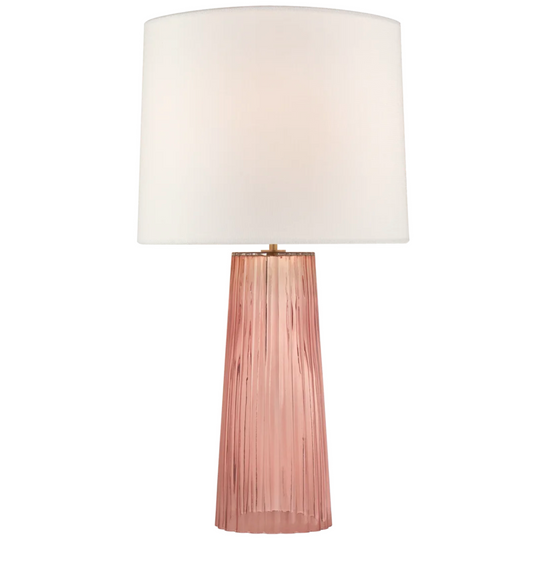 Rose Glass Lamp 28.75"h