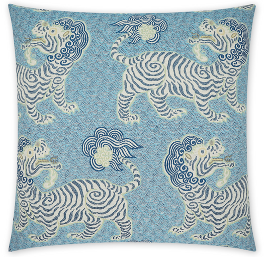 Foo Lion Pillows Blue 24x24