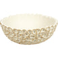 White/Gld Rd. Swirl Bowl 22"