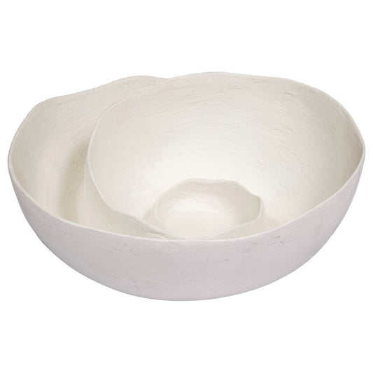 White Swirl Bowl 19"dia