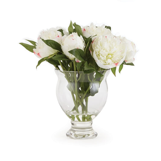 Peony Arrgmt in Vase White 13"