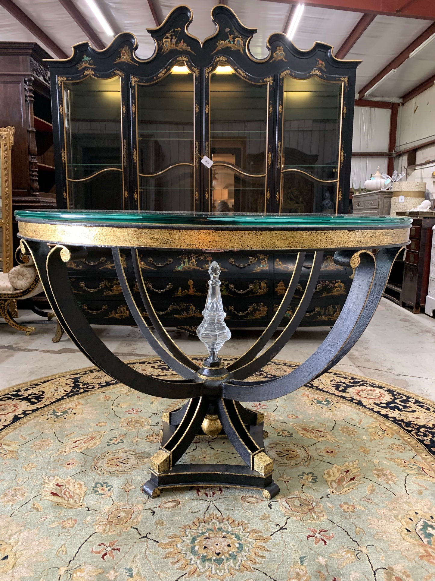 Regency Center Table Bl/Gld 48x38.5h