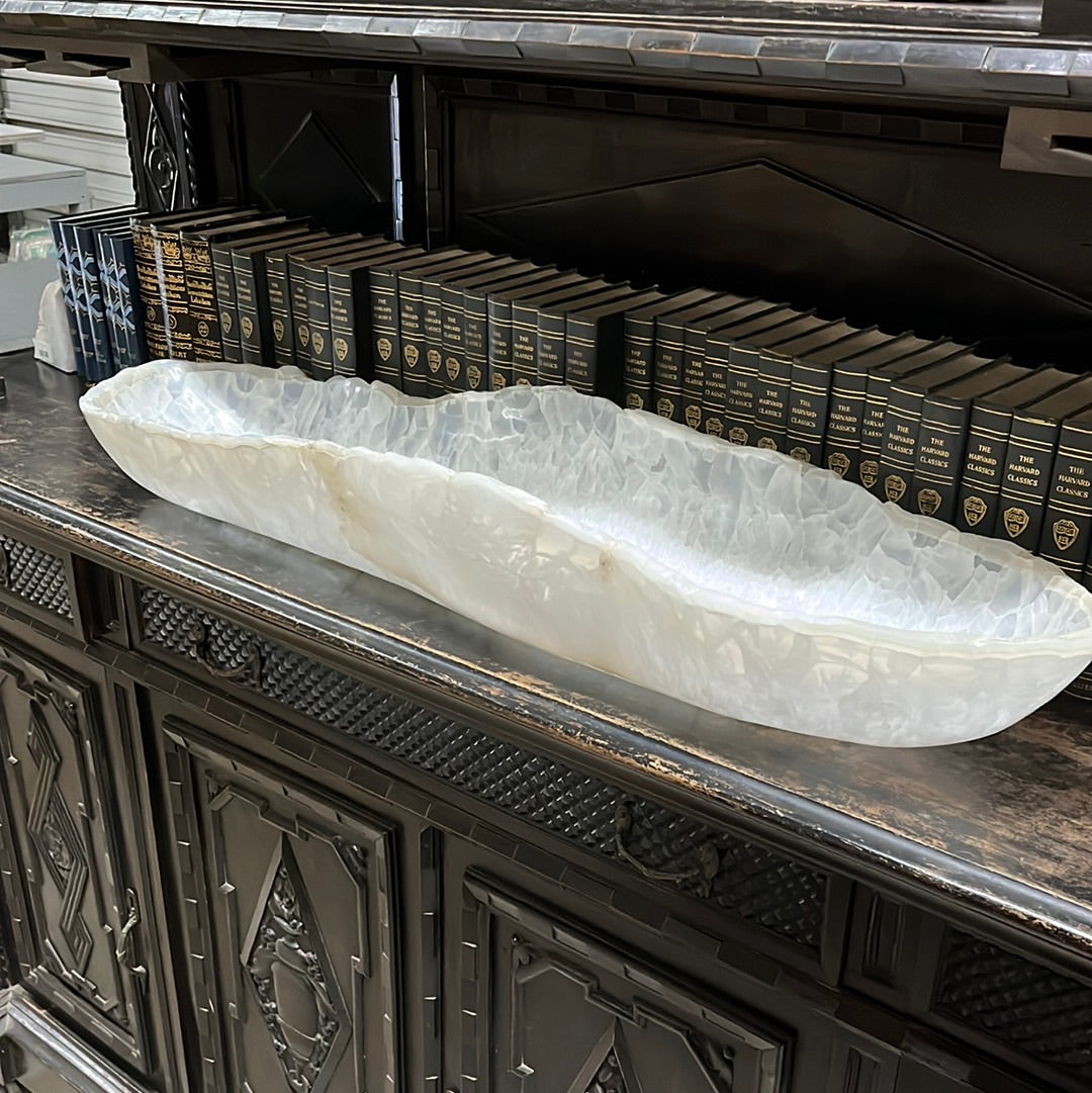 White Onyx Long Bowl 40x11