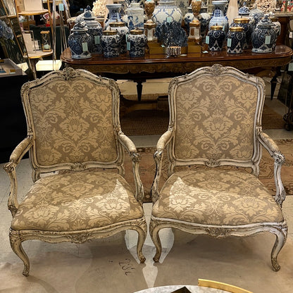 PAIR 18th C. Chairs 28x32x38h