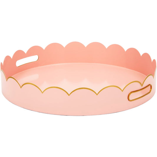 Blush/Gld Scallop Tray 17.5"dia